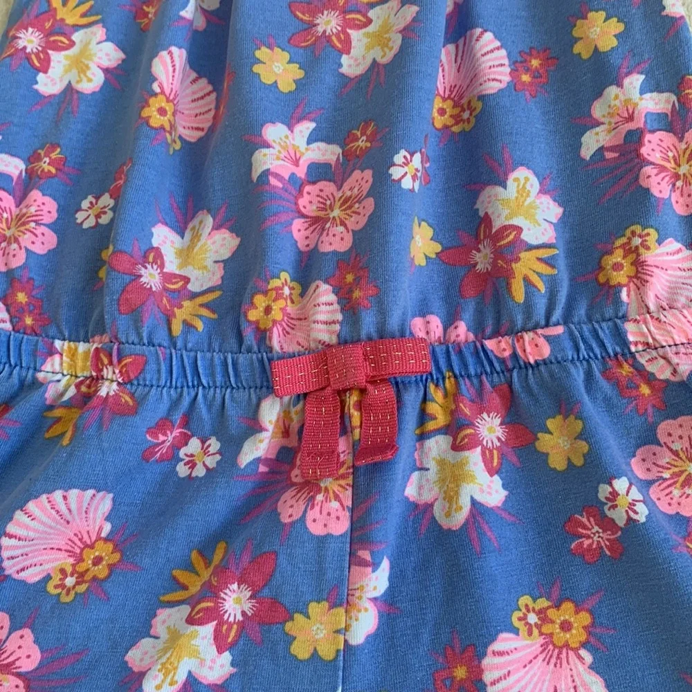Tommy Bahama Blue Tropical Romper EUC Floral & Shells